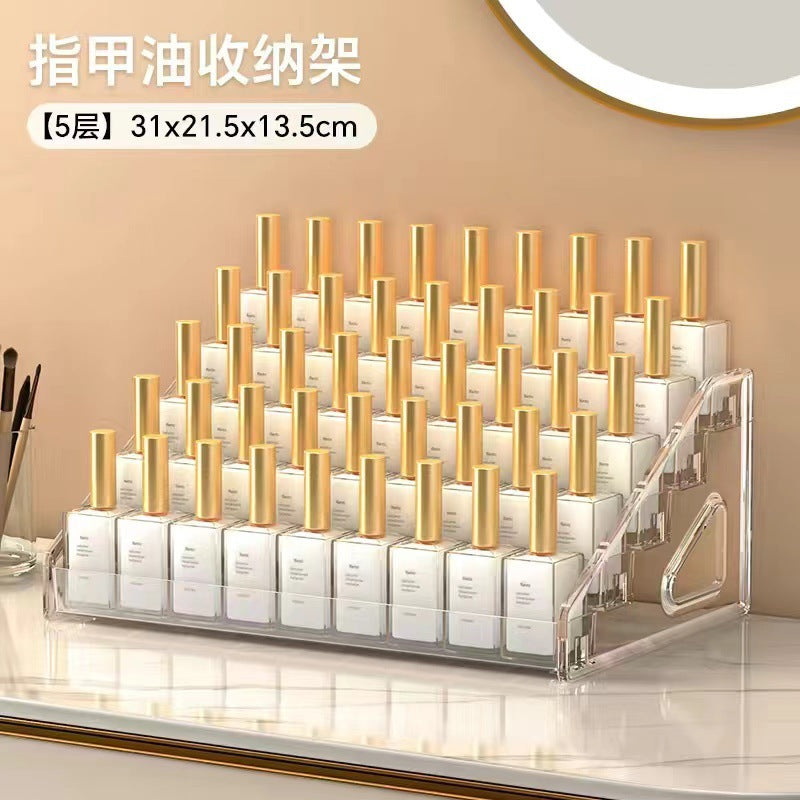 Nail Art Storage Box Multi-layer Transparent Nail Polish Display Rack Home Daily Lipstick Cosmetic Nail Polish Gel Storage Rack