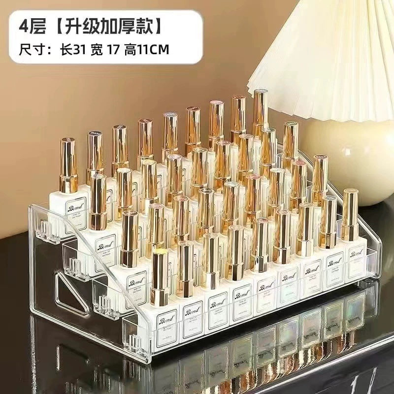 Nail Art Storage Box Multi-layer Transparent Nail Polish Display Rack Home Daily Lipstick Cosmetic Nail Polish Gel Storage Rack