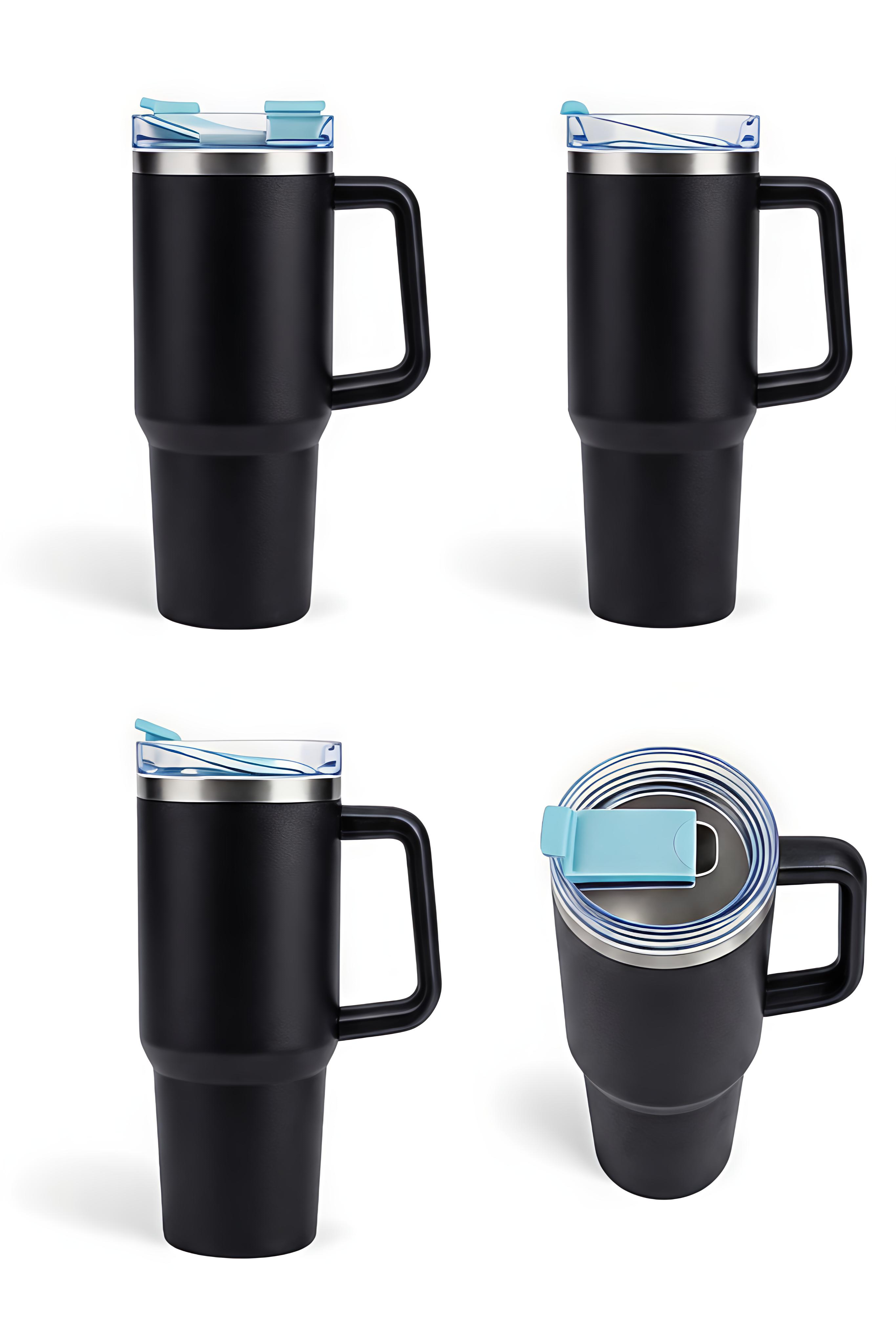 Tumbler With Handle and Straw Lid, Stainless Steel Vacuum Insulated Tumbler, Travel Mug Straw Covers Cup for Water, Iced Tea or Coffee, Smoothie, Gifts for Women Men